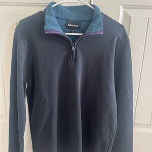 Bonobos Men's Navy and Sky Blue Zip-Up Sweater